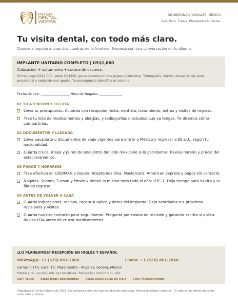 Vista previa del plan de visita